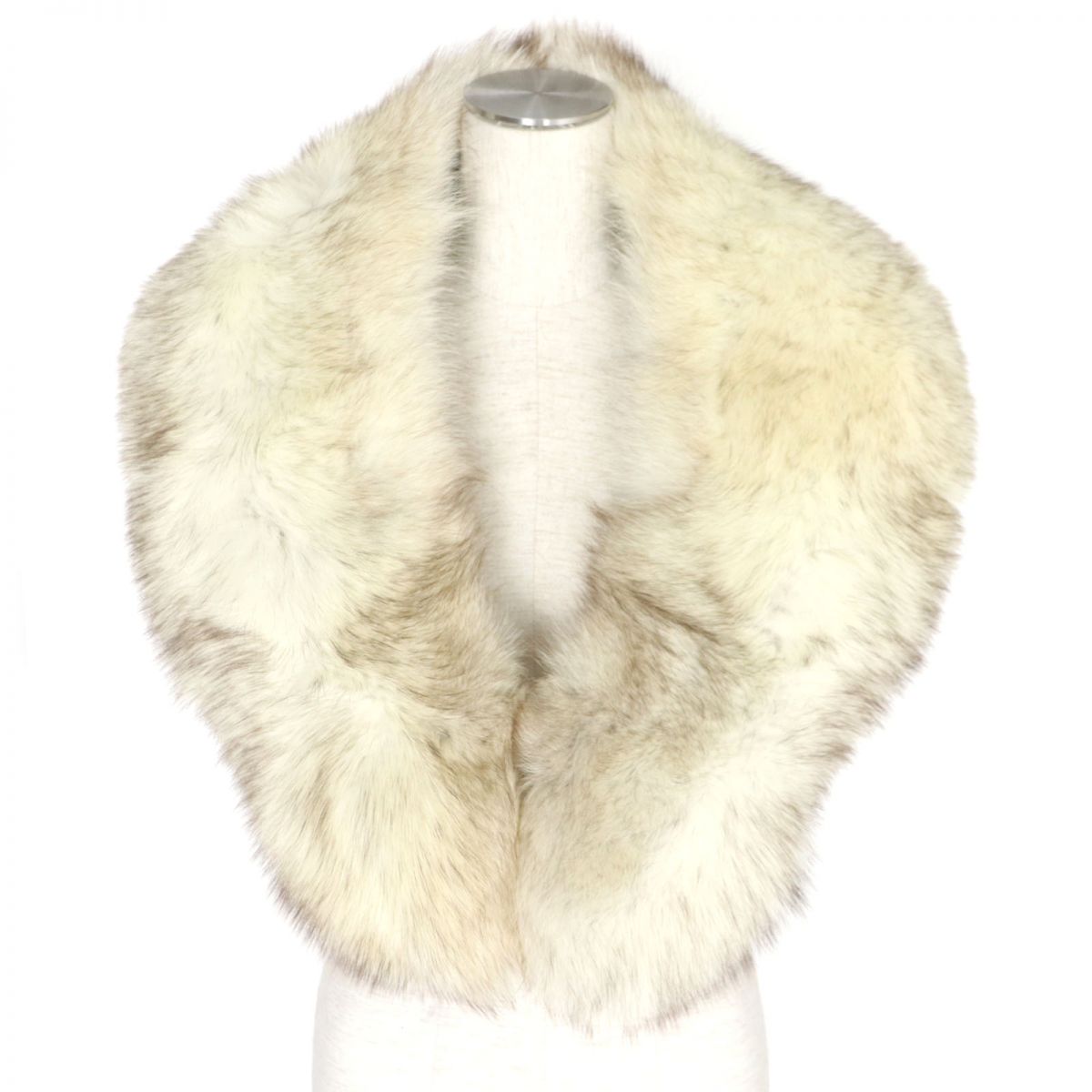 SAGA FOX Real Fur Shawl with Floral Embroidery