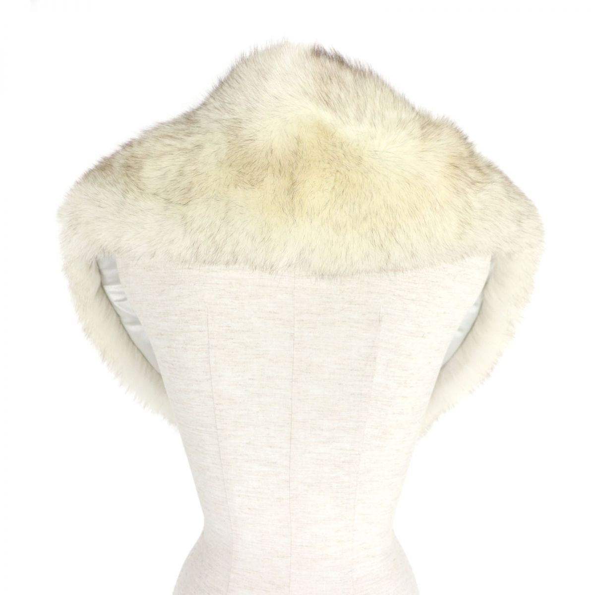 SAGA FOX Real Fur Shawl with Floral Embroidery