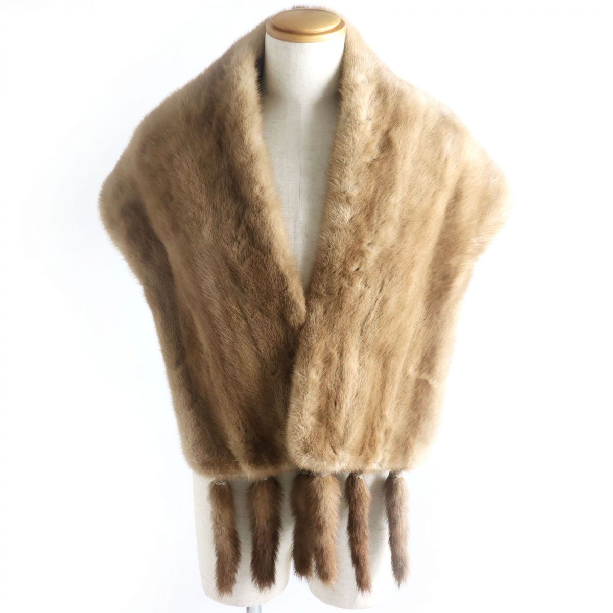 Mink Fur Shawl Stole with Tassels