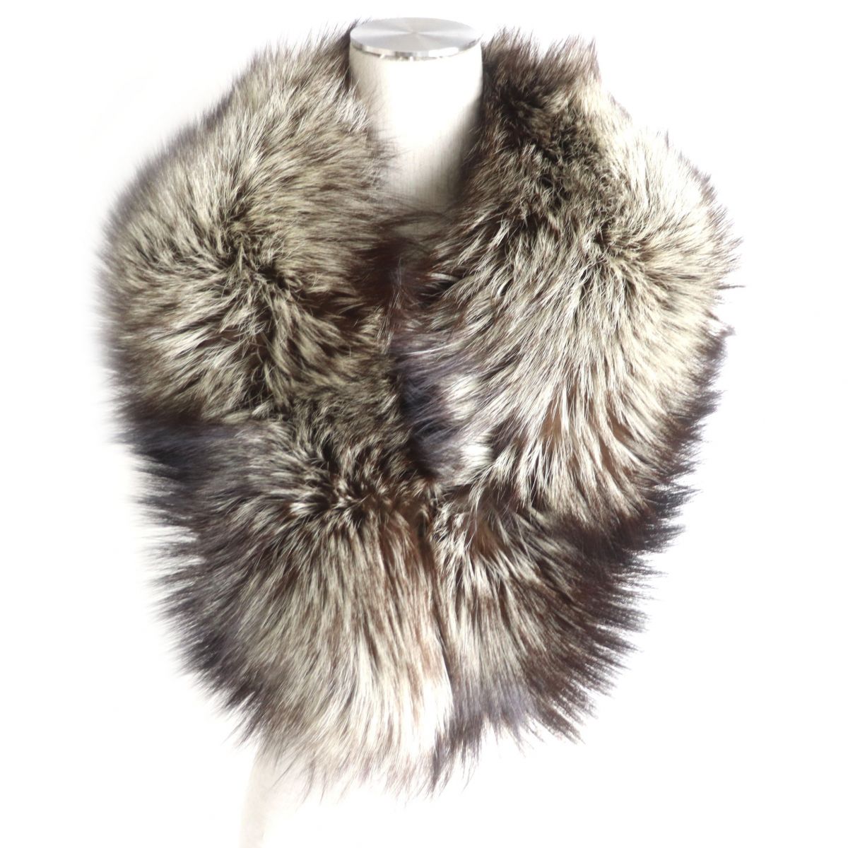 SAGA FOX Genuine Fur Shawl with Embroidery