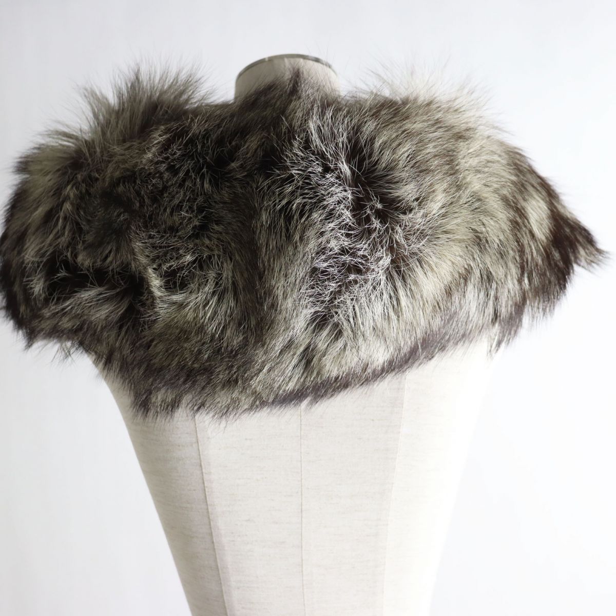 Saga Fox Genuine Fur Shawl Stole Cream Brown