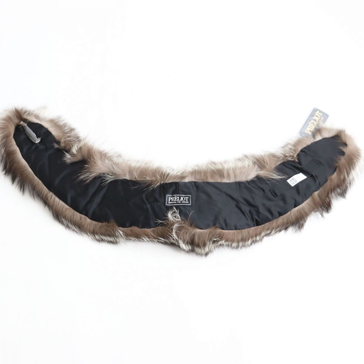 Saga Fox Genuine Fur Shawl Stole Cream Brown