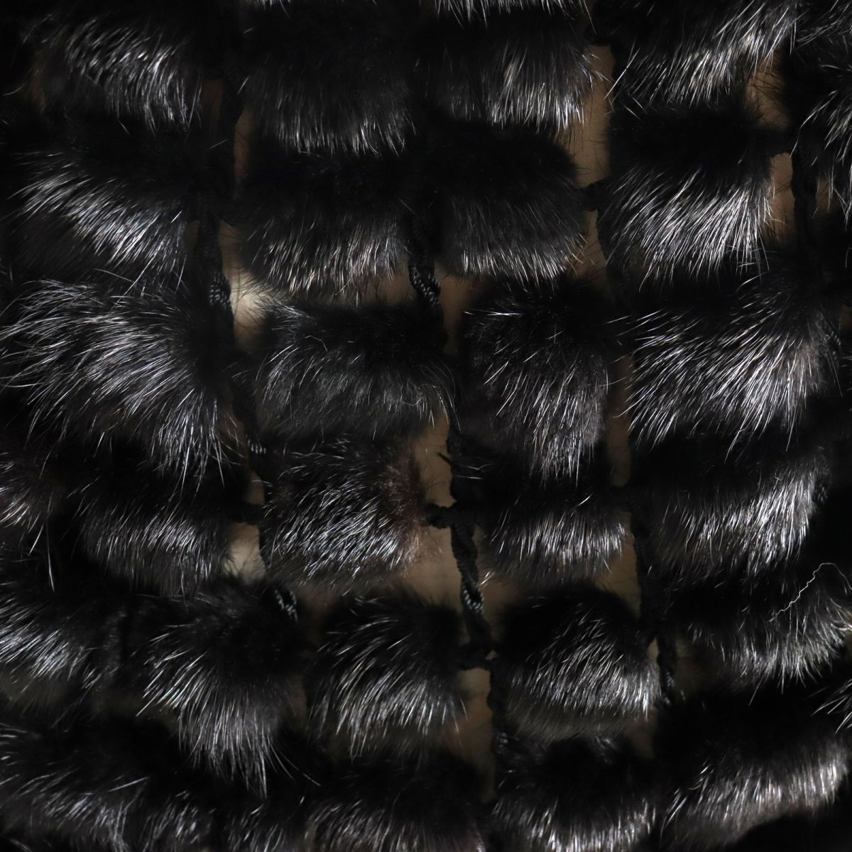 Mink Genuine Fur Shawl Stole Black