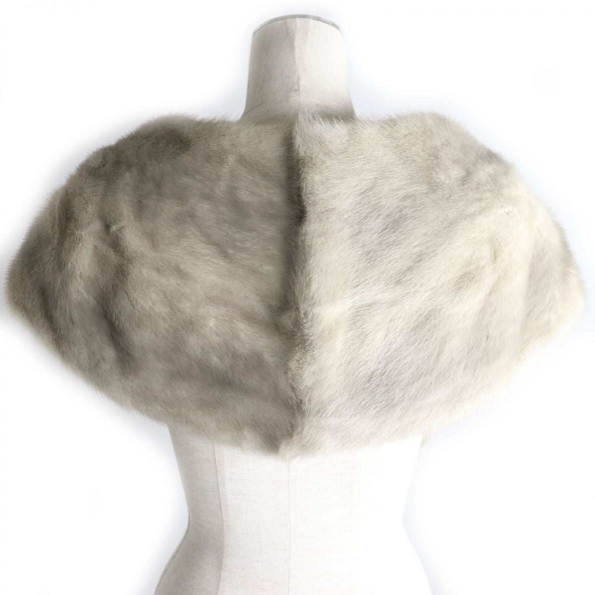 Sapphire Mink Genuine Fur Shawl Stole Grey