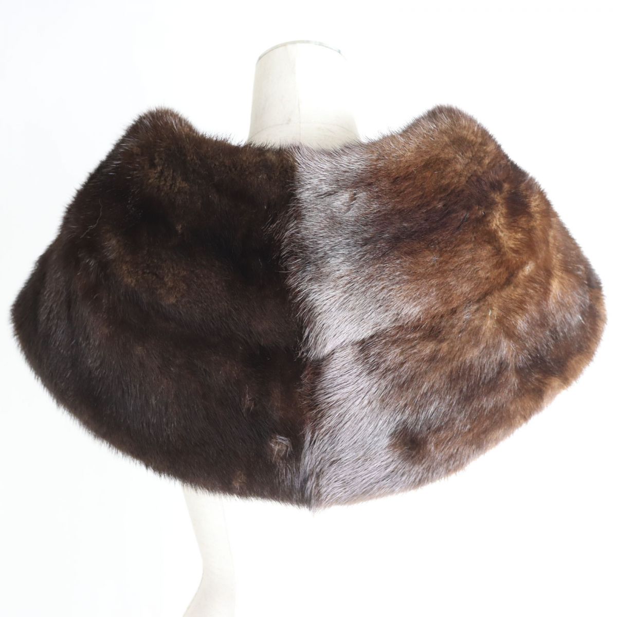 Mink Fur Shawl with Embroidery and Tassels