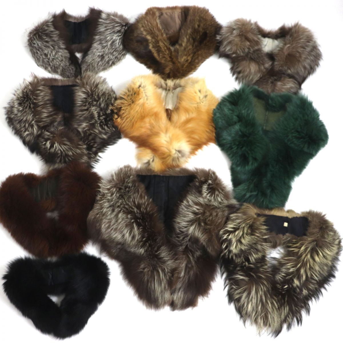 SAGA FOX Genuine Fur Shawl Stole Tippet Set