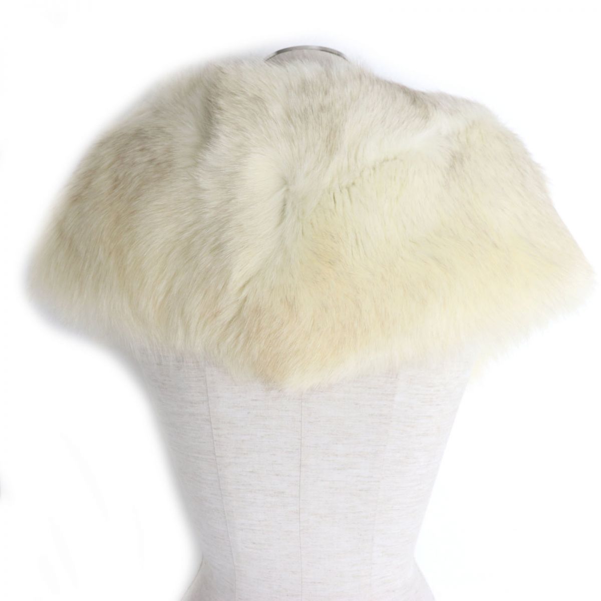 SAGA FOX Genuine Fur Shawl Stole Beige