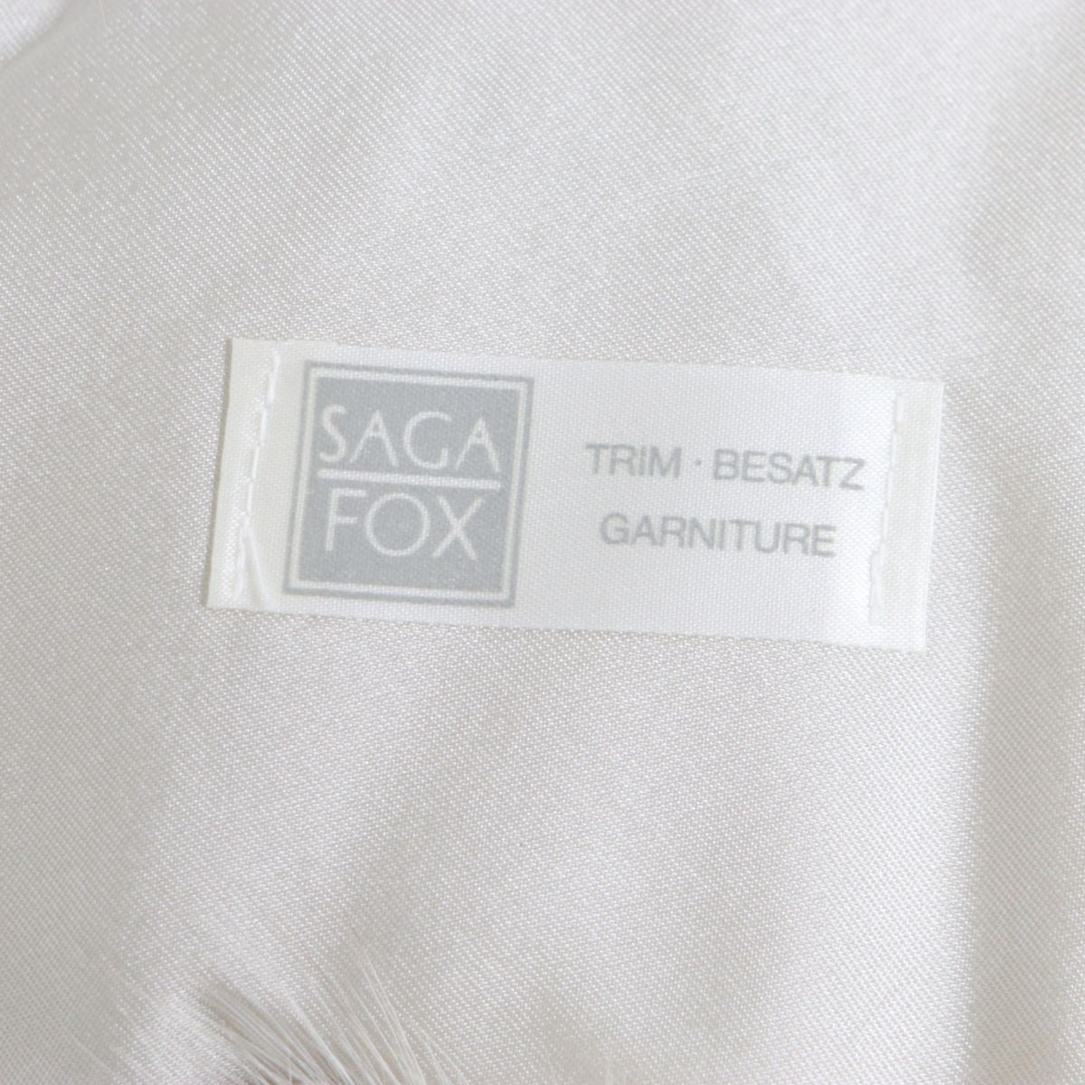 SAGA FOX Genuine Fur Shawl Stole Beige