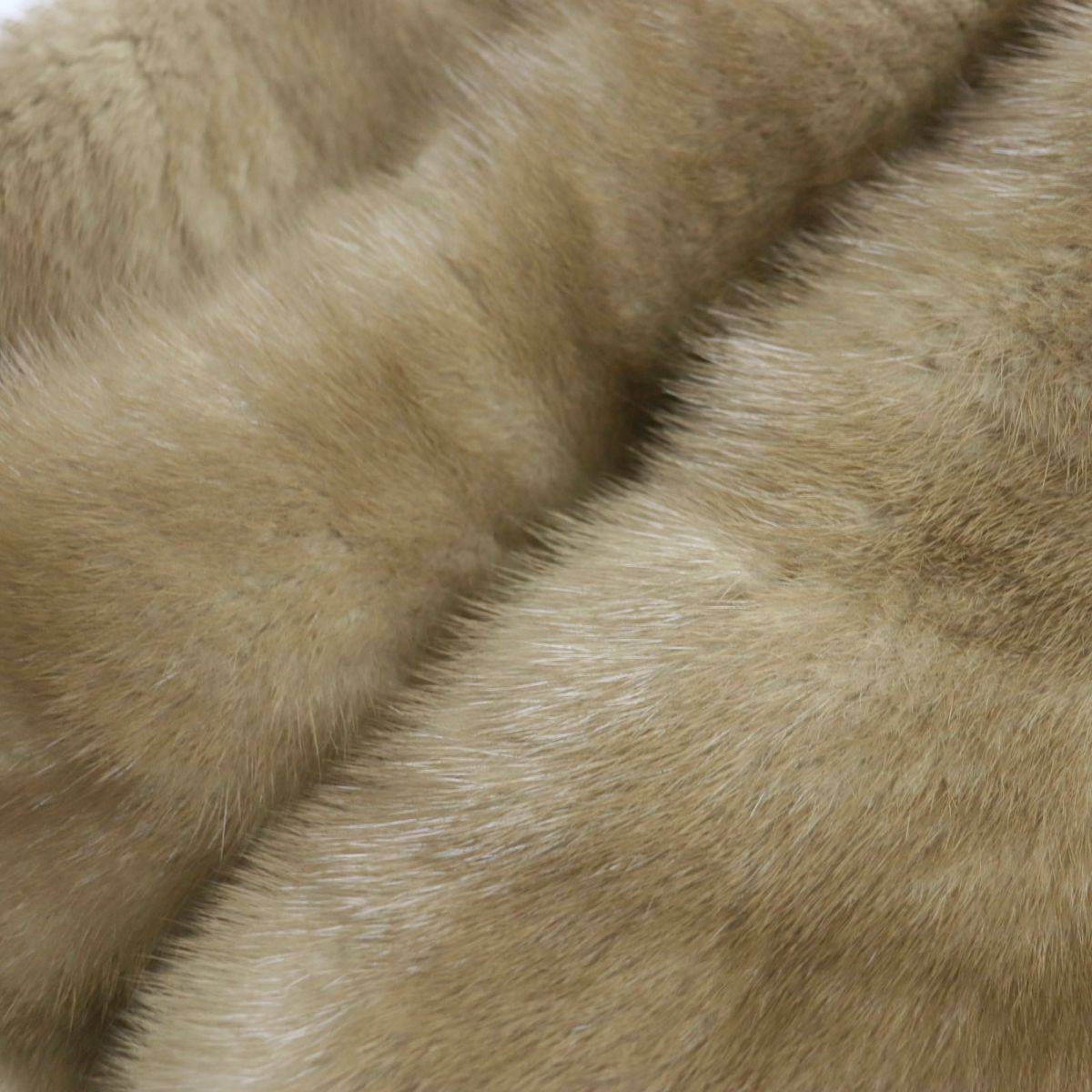 Mink Genuine Fur Shawl Stole Light Brown