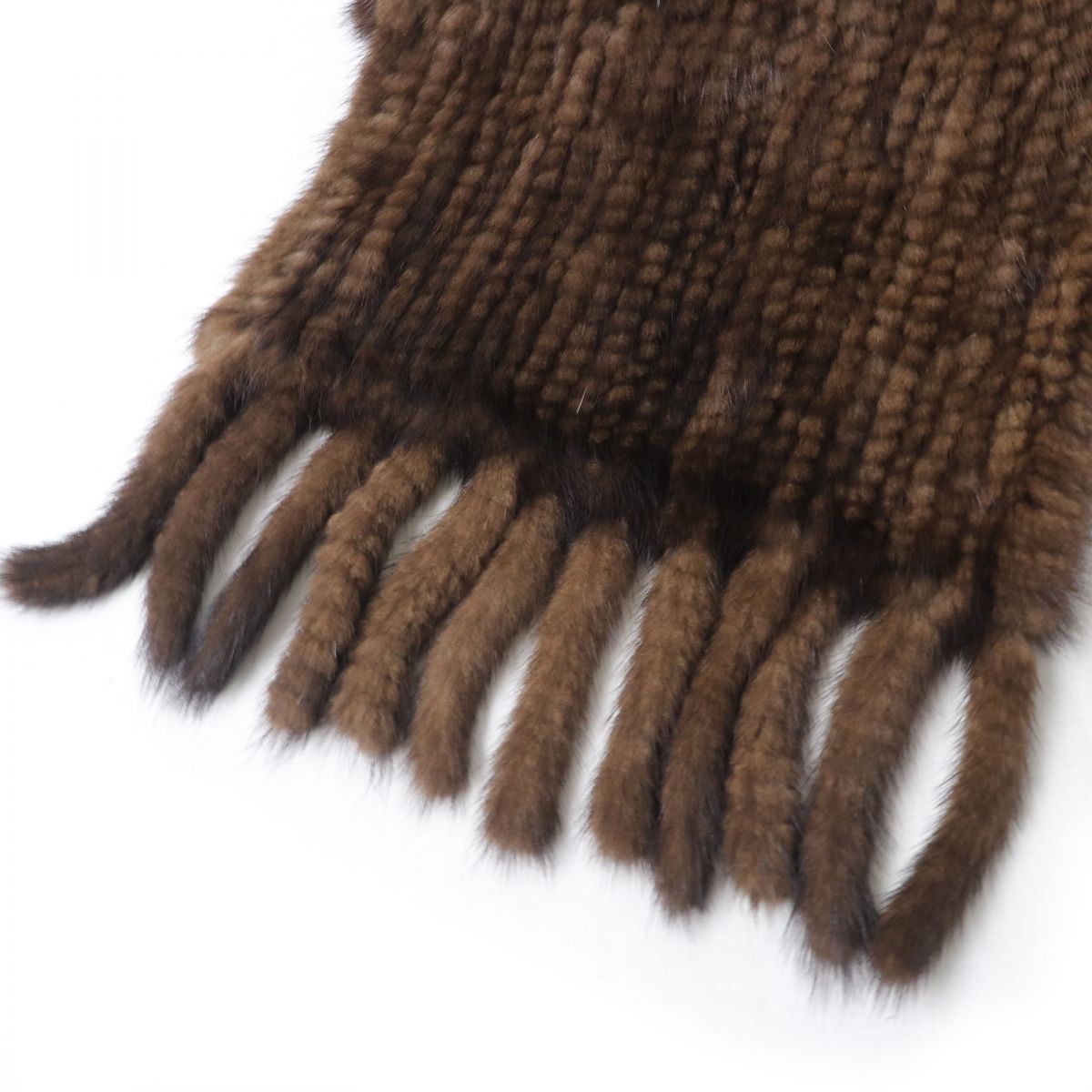 Mink Shawl Scarf Genuine Fur Brown