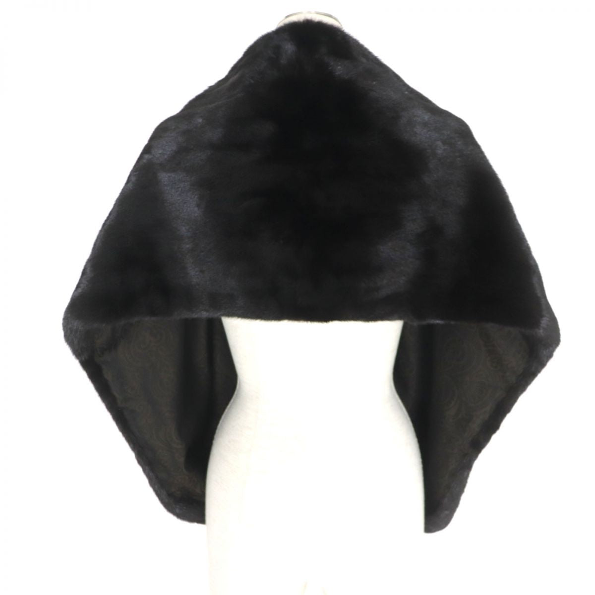 ALAIN DELON Mink Fur Shawl Stole Black