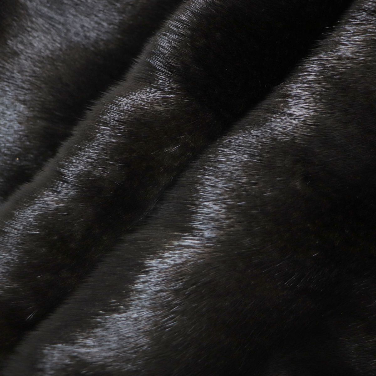 ALAIN DELON Mink Fur Shawl Stole Black