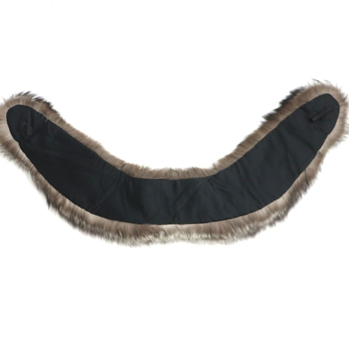 FOX Genuine Fur Shawl Stole Brown White