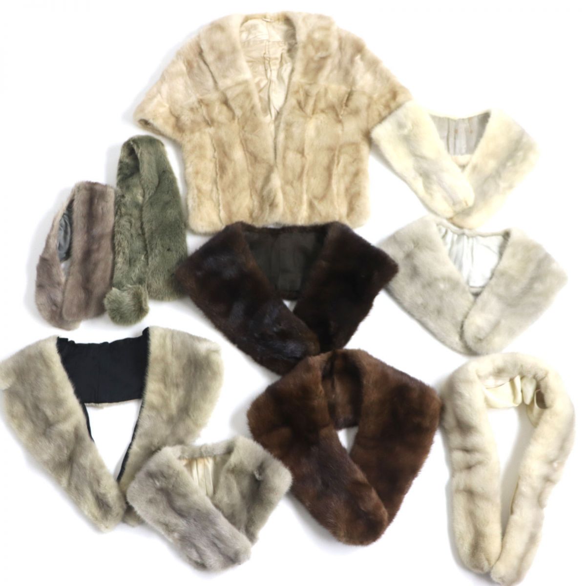 Sapphire Mink Real Fur Shawl Stole Set