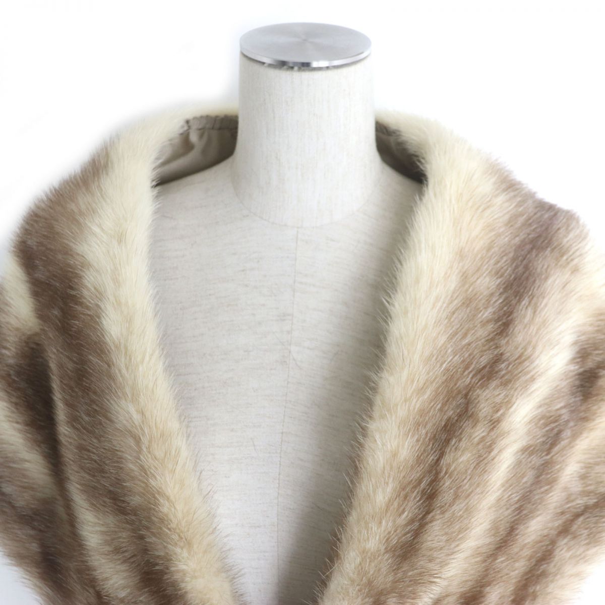 Mink Pearl White Real Fur Shawl Stole