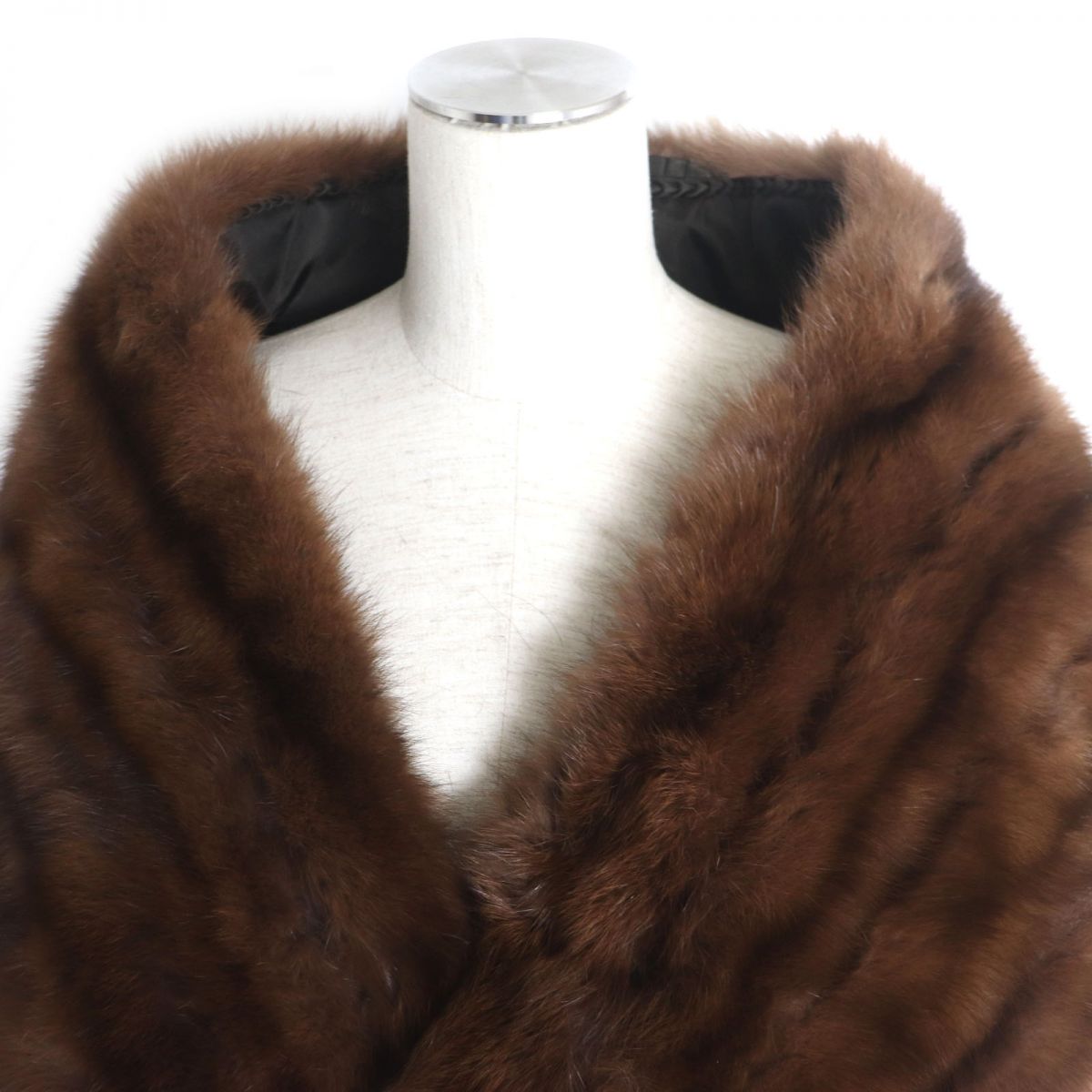 Sable Fur Shawl Stole with Tassels and Embroidery