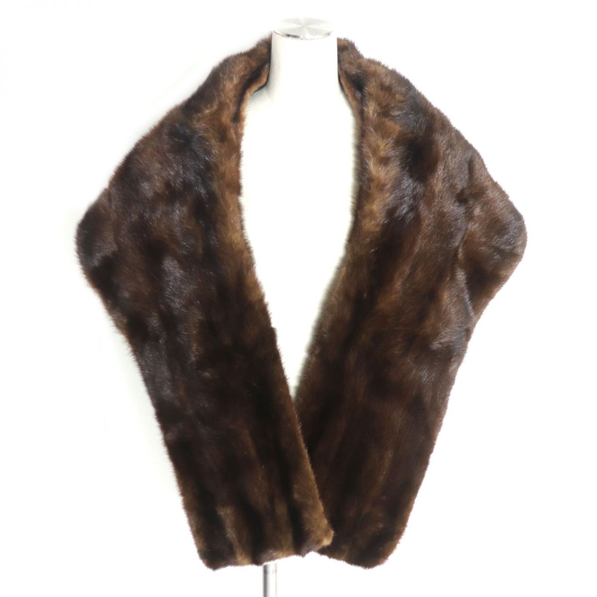 Mink Genuine Fur Shawl Stole Brown