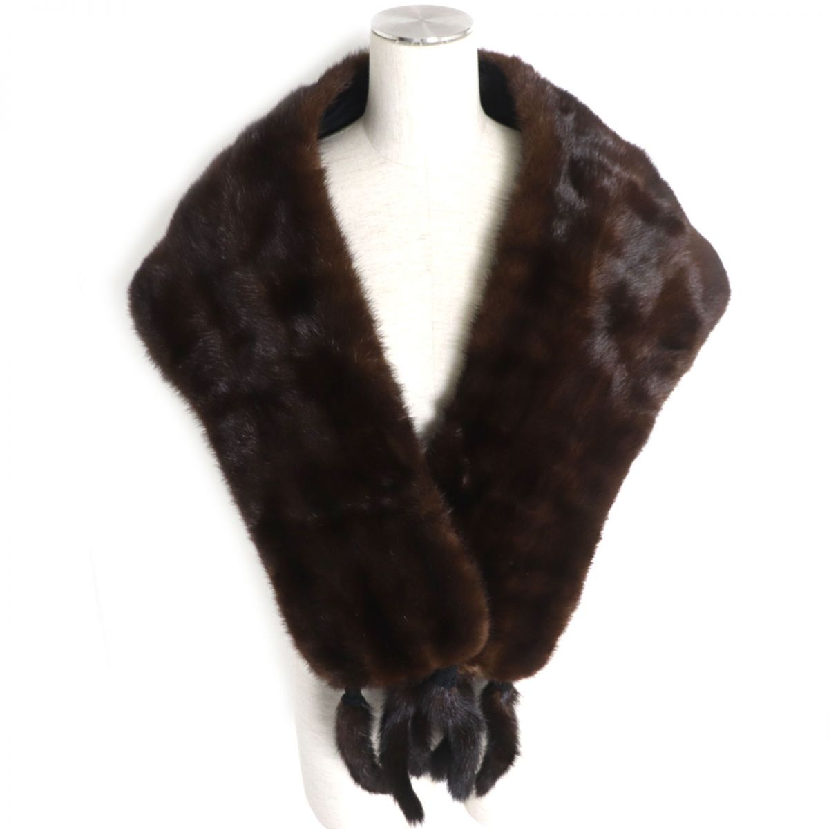 Mink Fur Shawl with Tassels and Embroidery