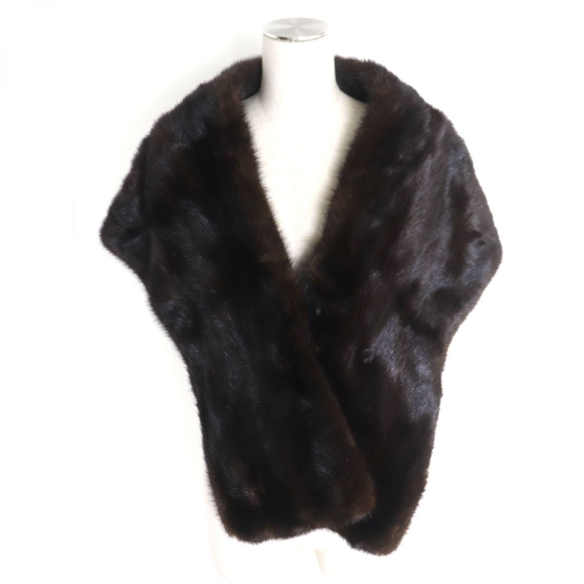 Mink Shawl Stole with Floral Embroidery