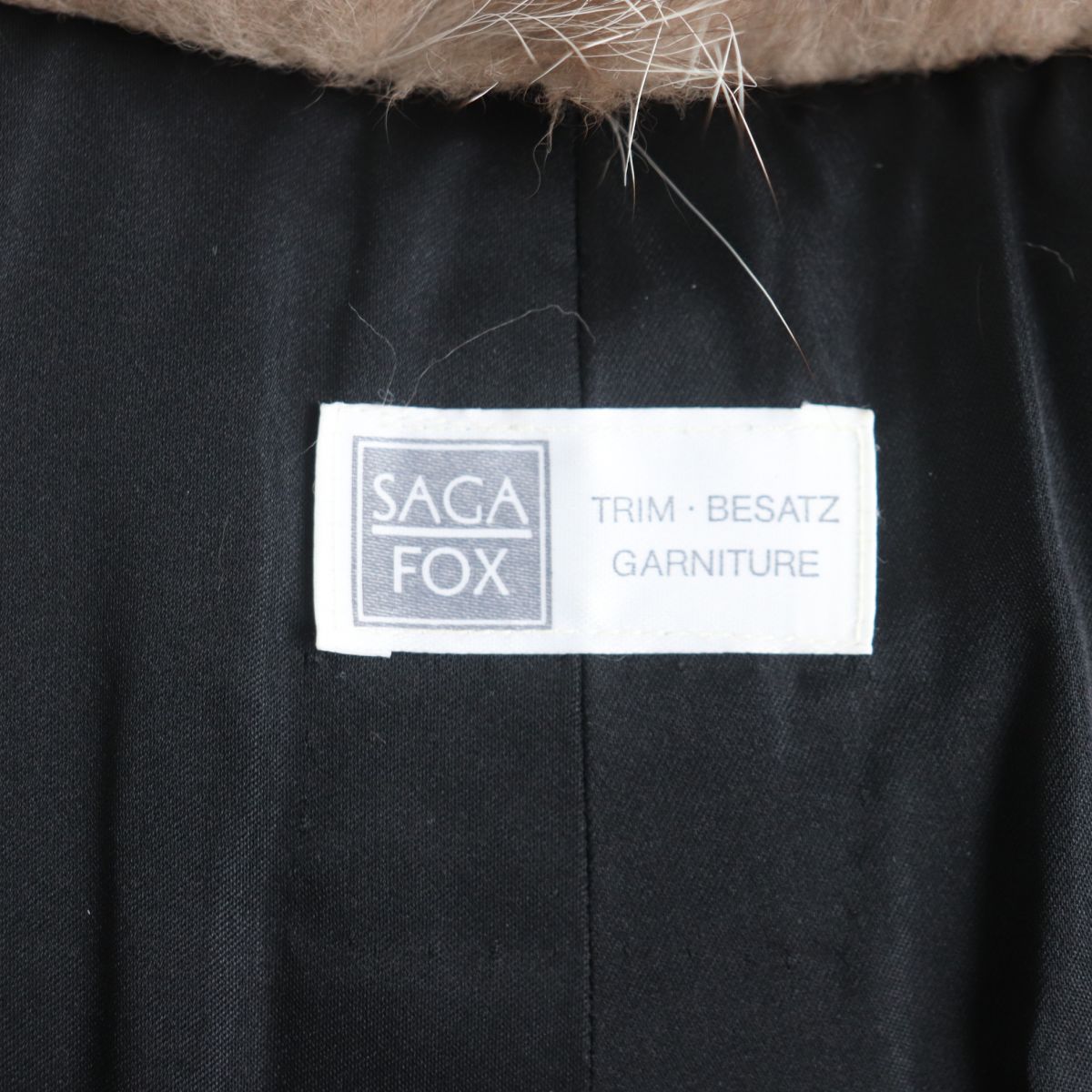 SAGA FOX Genuine Fur Shawl Tippet Brown Ivory