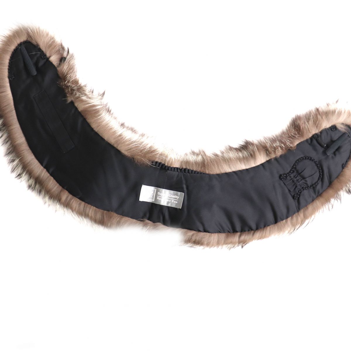 SAGA FOX Genuine Fur Shawl Tippet Brown Ivory