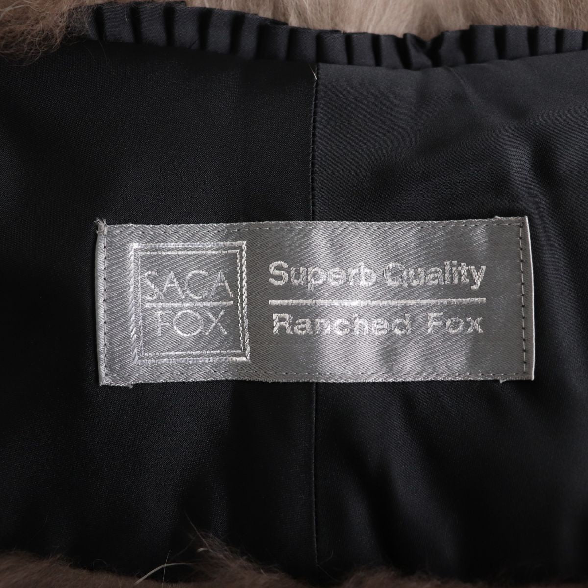 SAGA FOX Genuine Fur Shawl Tippet Brown Ivory