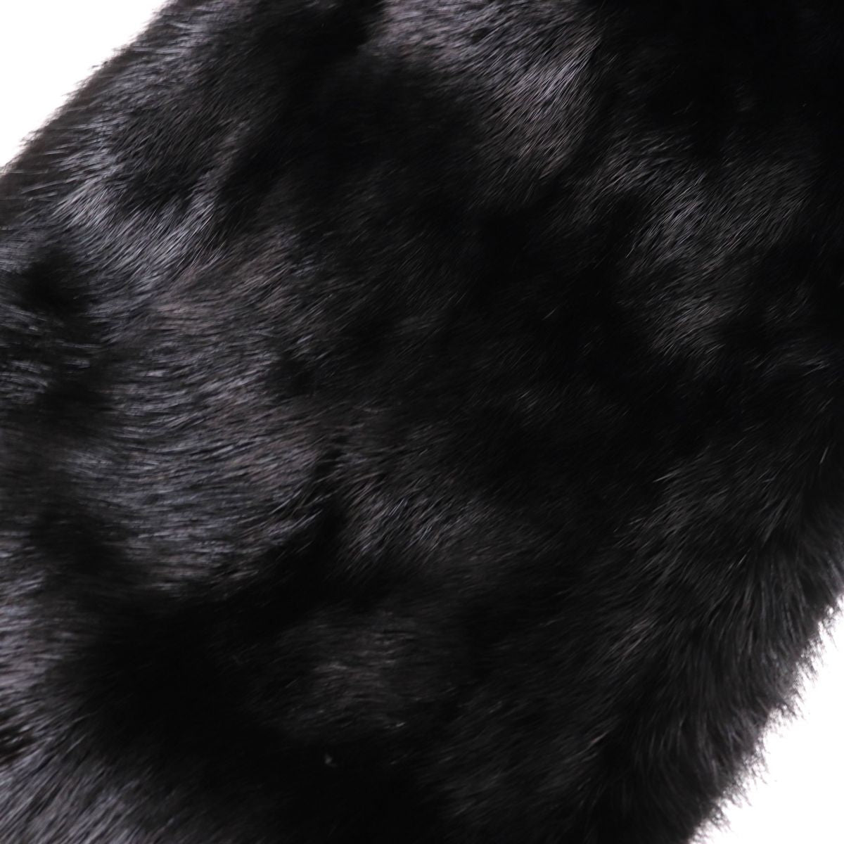 Mink Genuine Fur Large Shawl Stole Black