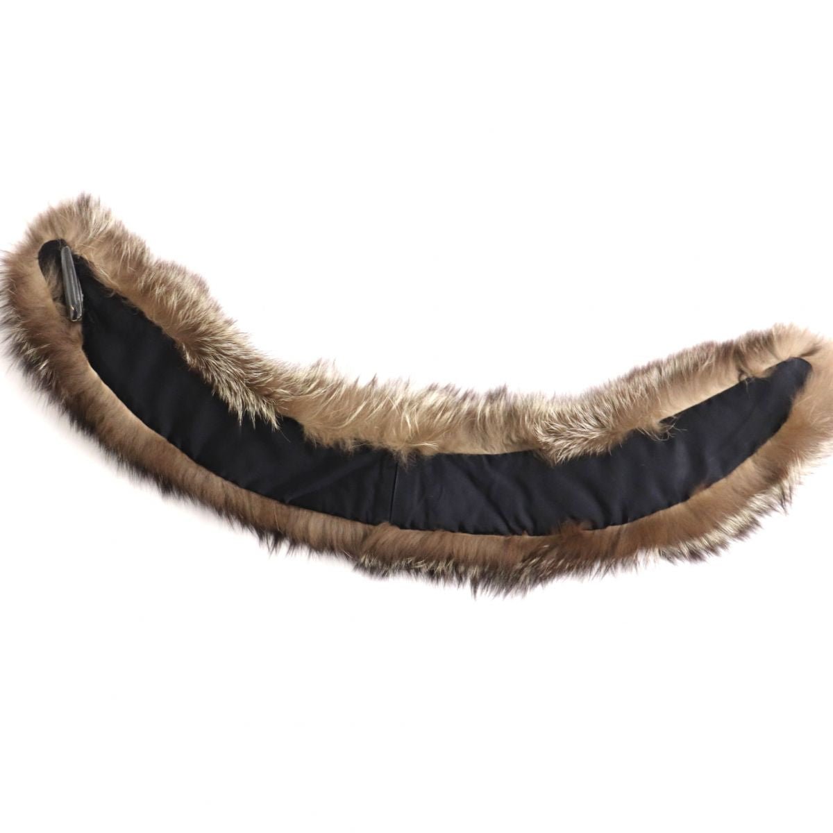 FOX Genuine Fur Shawl Tippet Brown Ivory