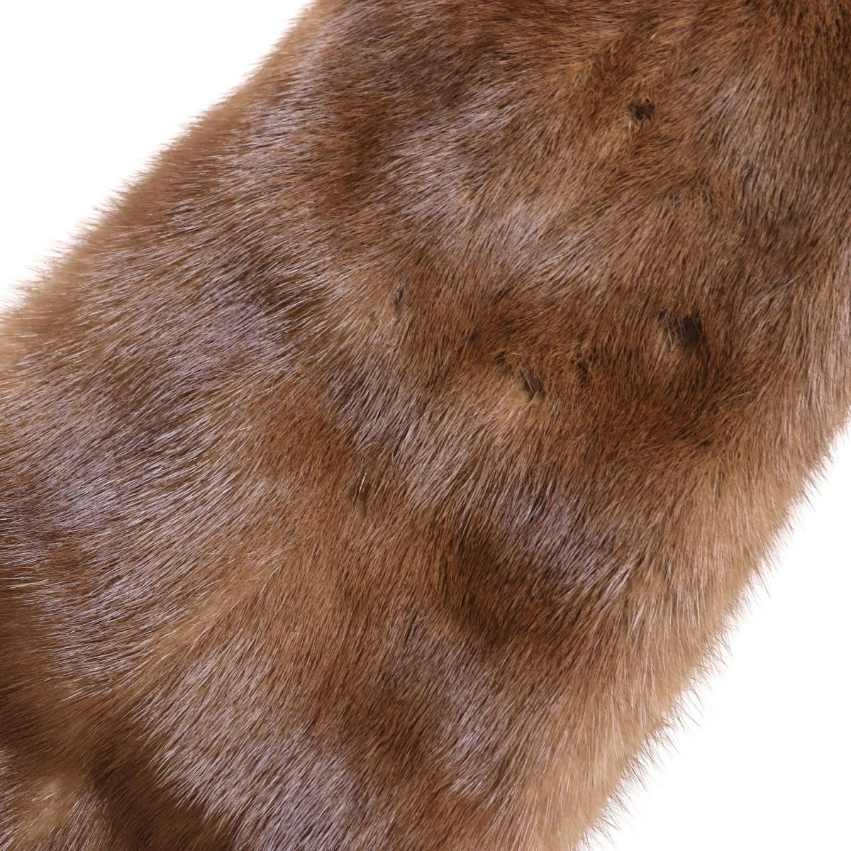 Mink Fur Shawl with Tassels, Brown