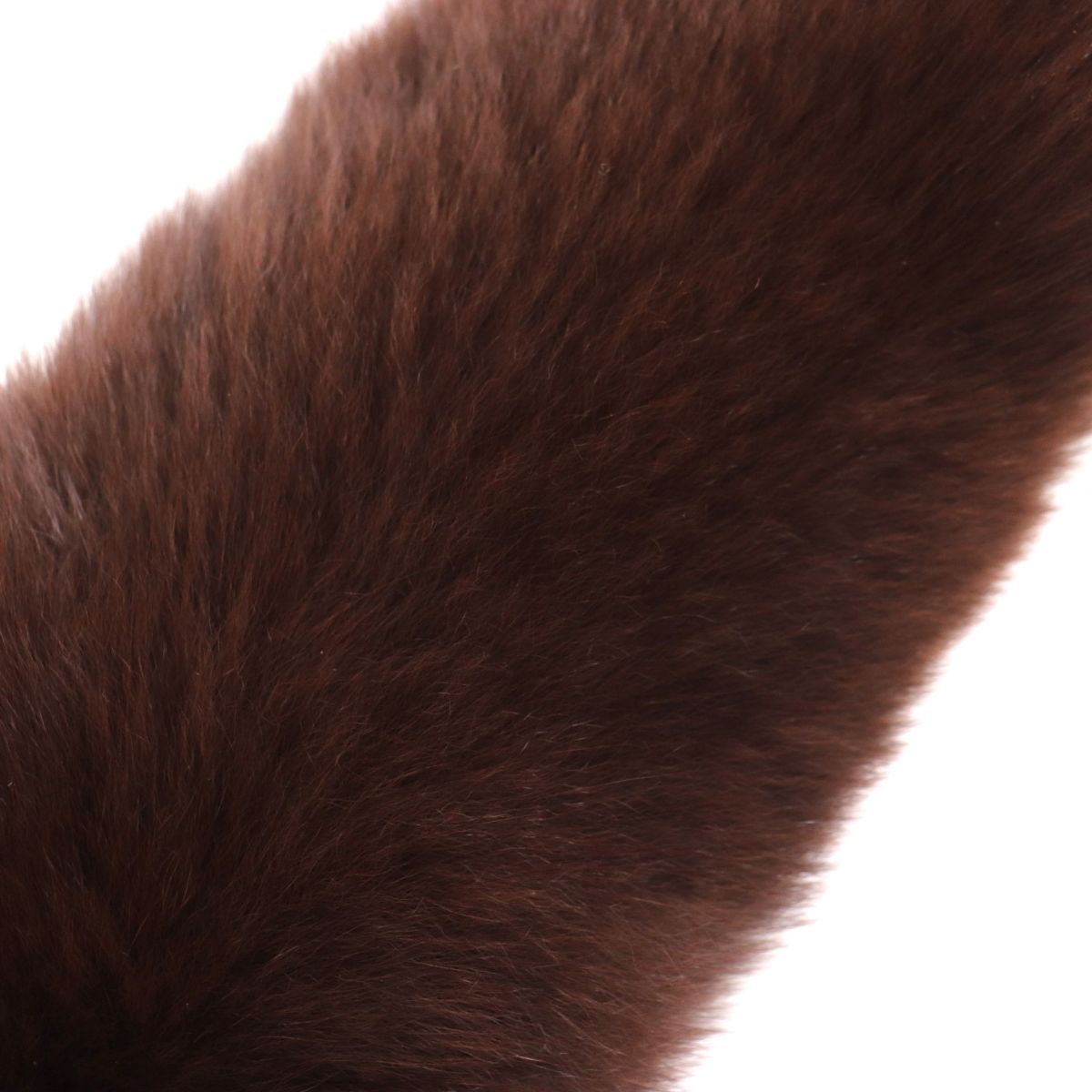 FOX Genuine Fur Shawl Tippet Brown