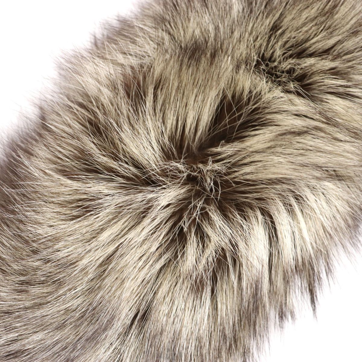 SAGA FOX Genuine Fur Shawl Tippet Brown Ivory