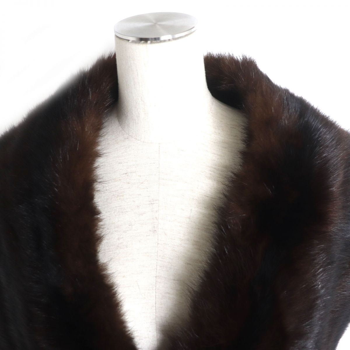 SABLE Genuine Fur Shawl Stole Dark Brown