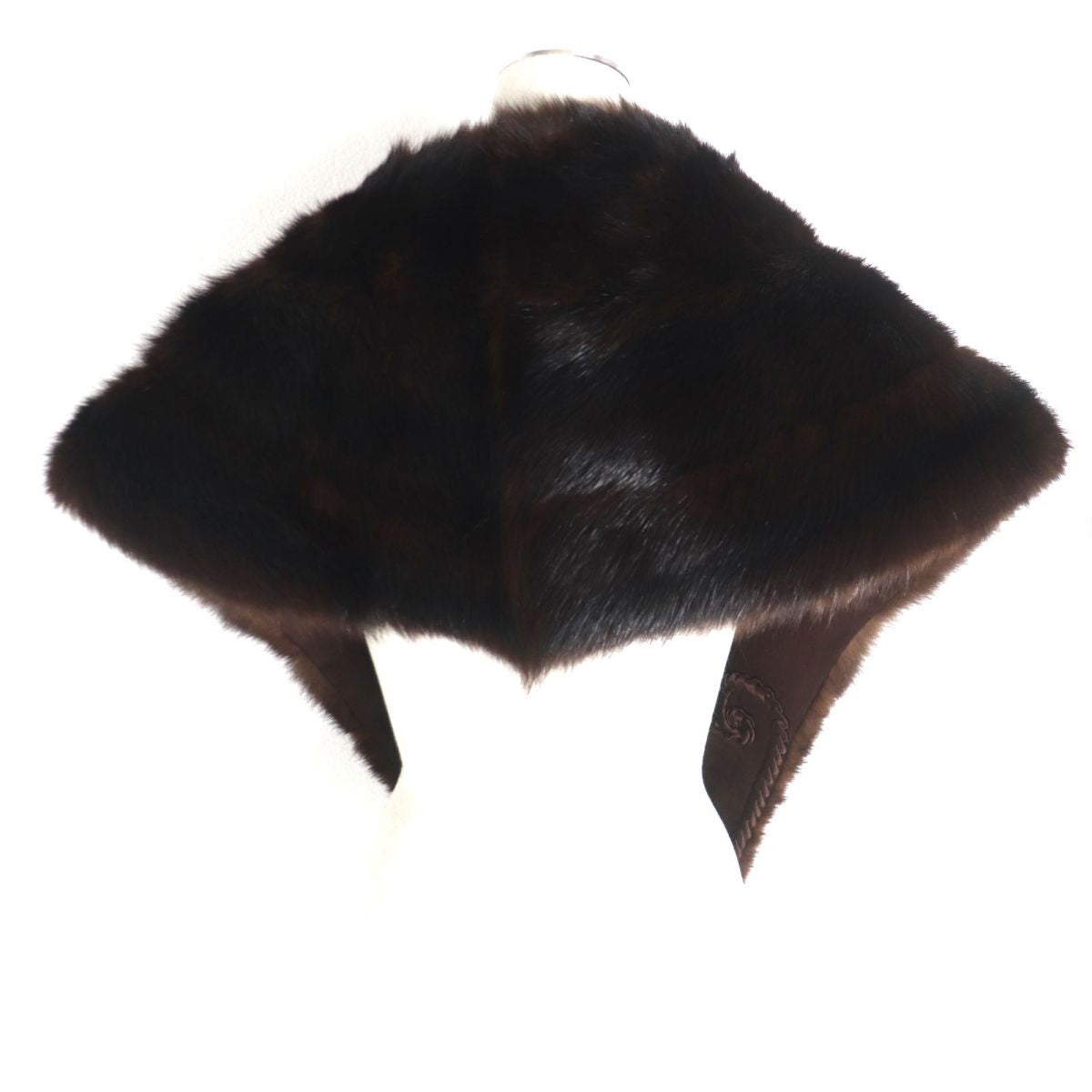 SABLE Genuine Fur Shawl Stole Dark Brown