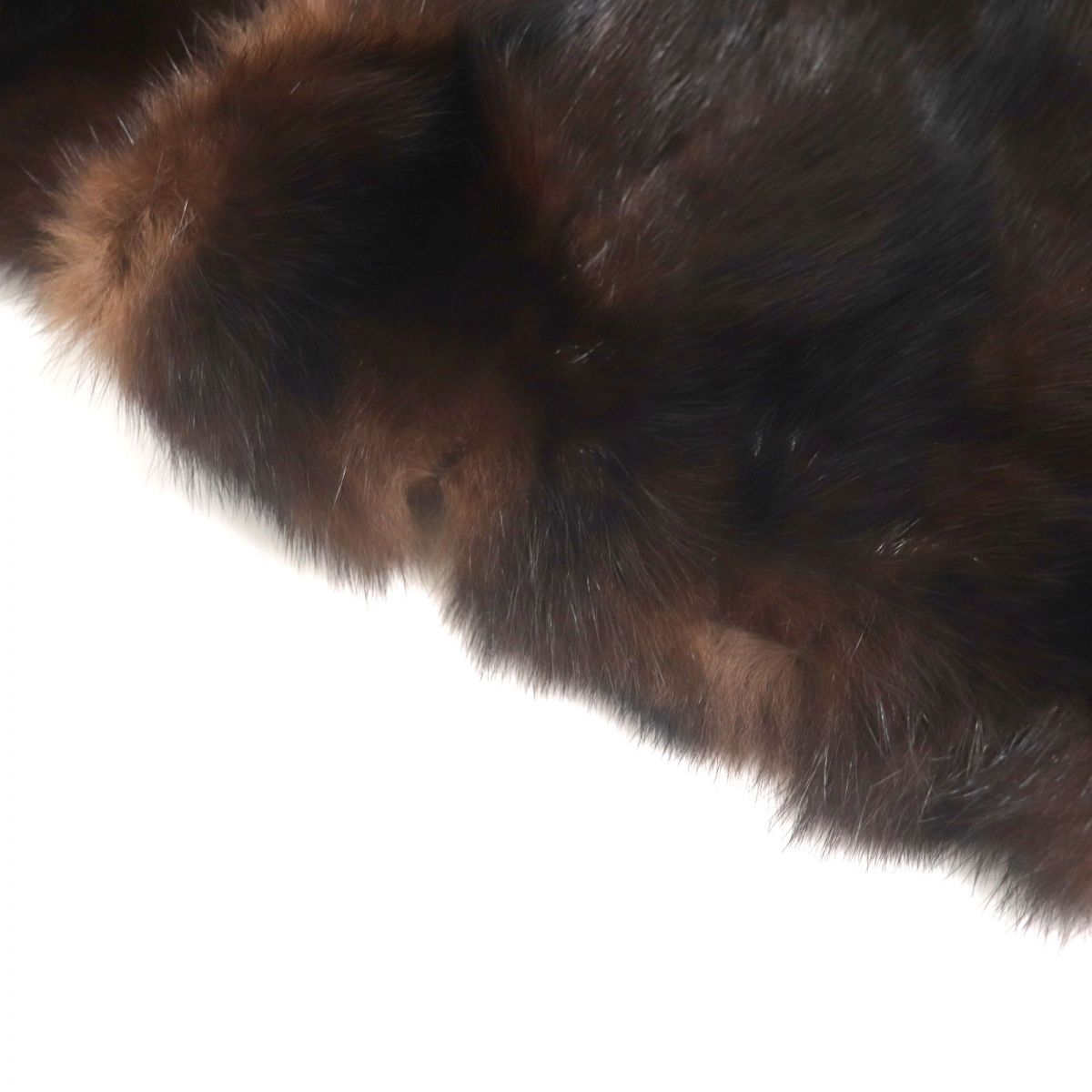 SABLE Genuine Fur Shawl Stole Dark Brown