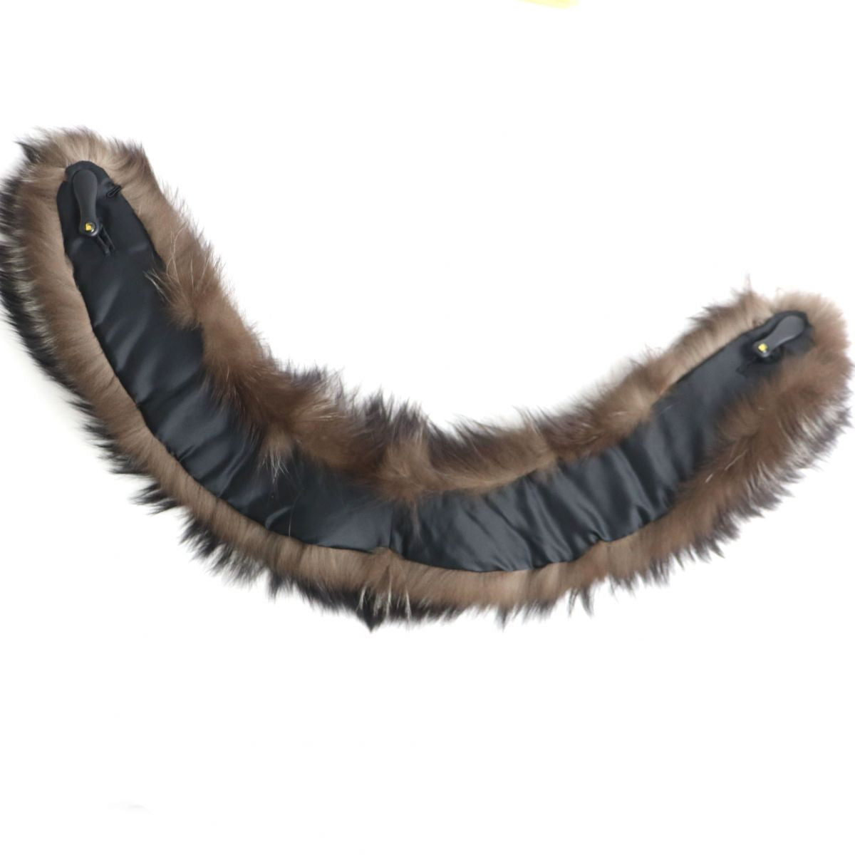 MOONBAT FOX Fur Tippet Shawl Stole Brown Ivory