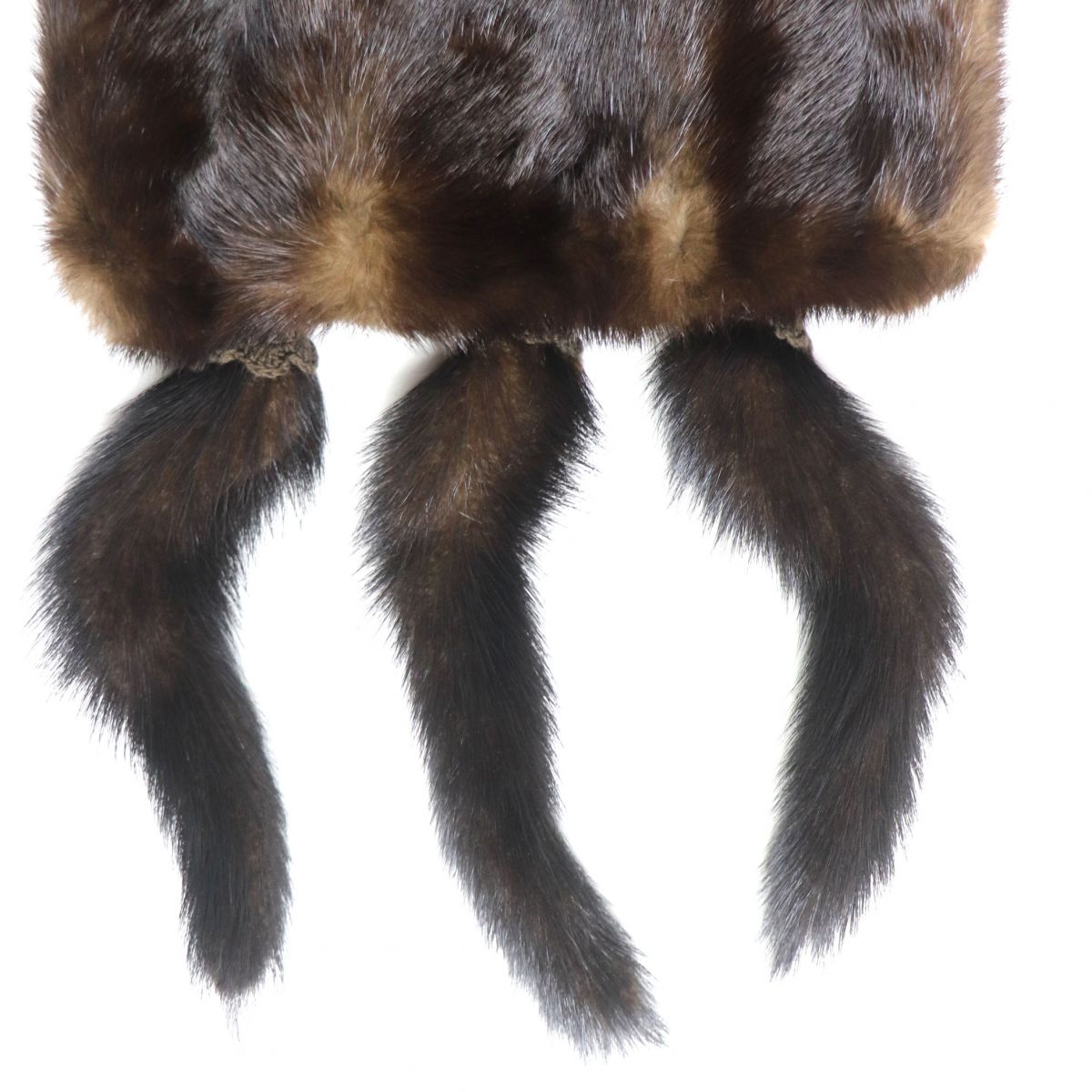 Mink Fur Shawl Tippet Dark Brown