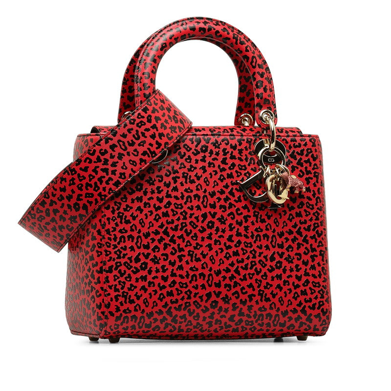 Dior Lady Dior Medium Leopard Leather Handbag