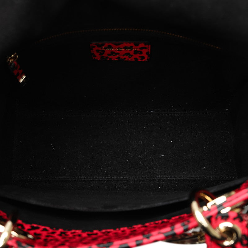 Dior Lady Dior Medium Leopard Leather Handbag