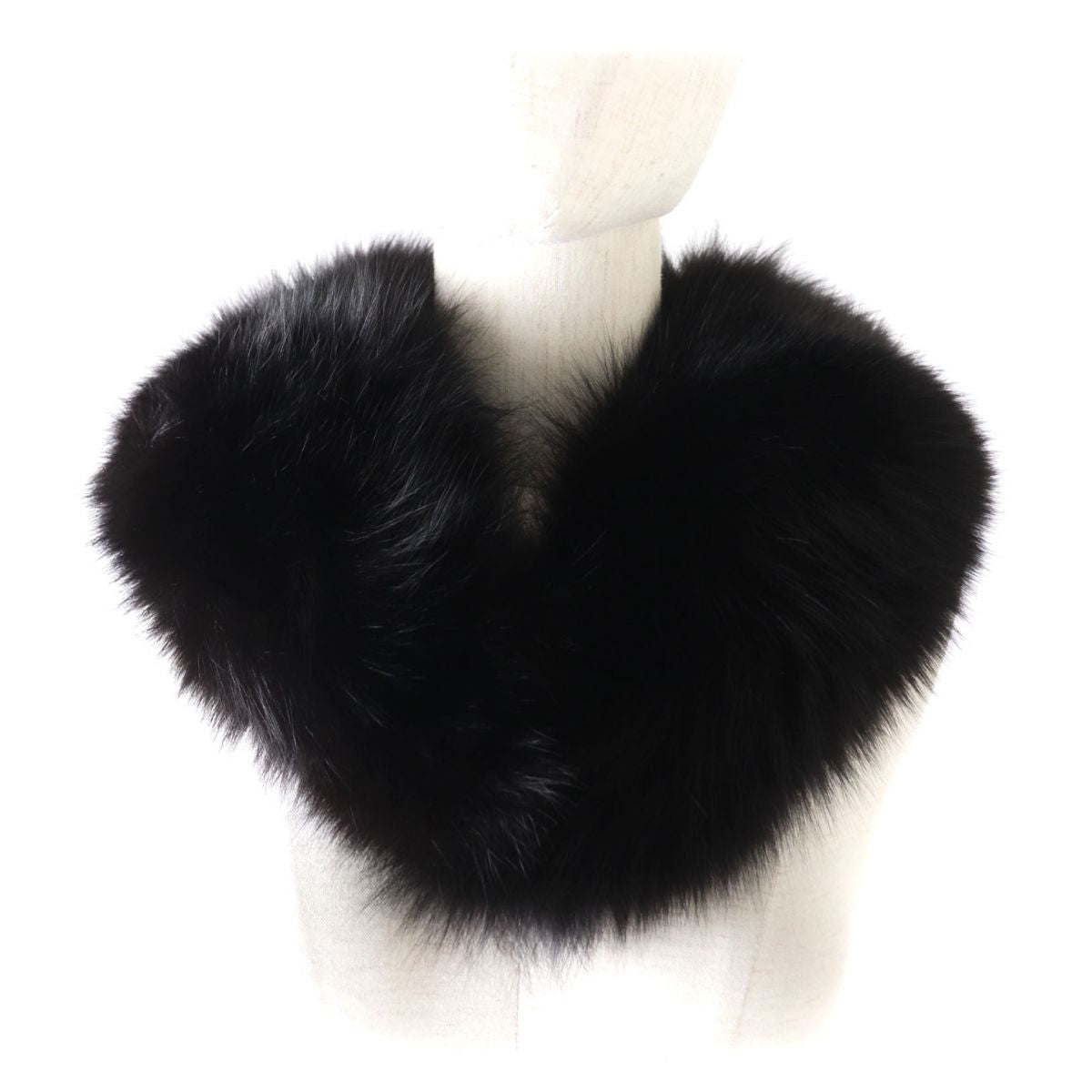 SAGA FOX Genuine Fur Shawl Stole Black