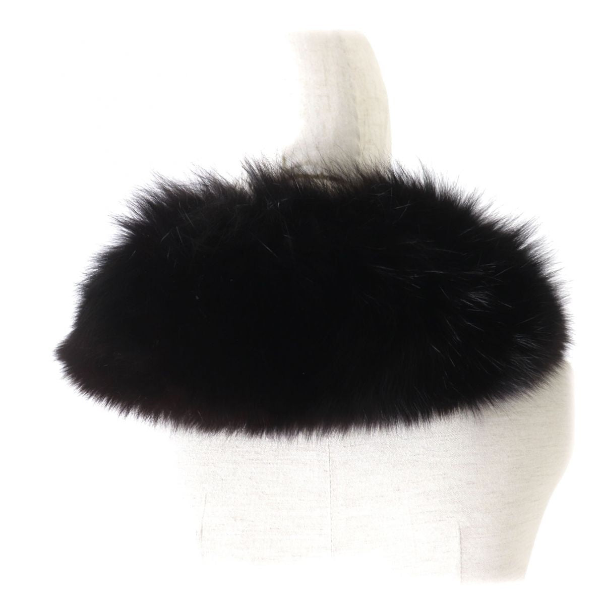 SAGA FOX Genuine Fur Shawl Stole Black