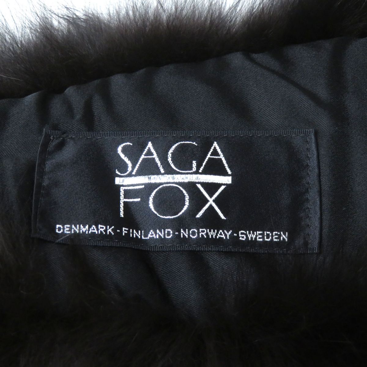 SAGA FOX Genuine Fur Shawl Stole Black