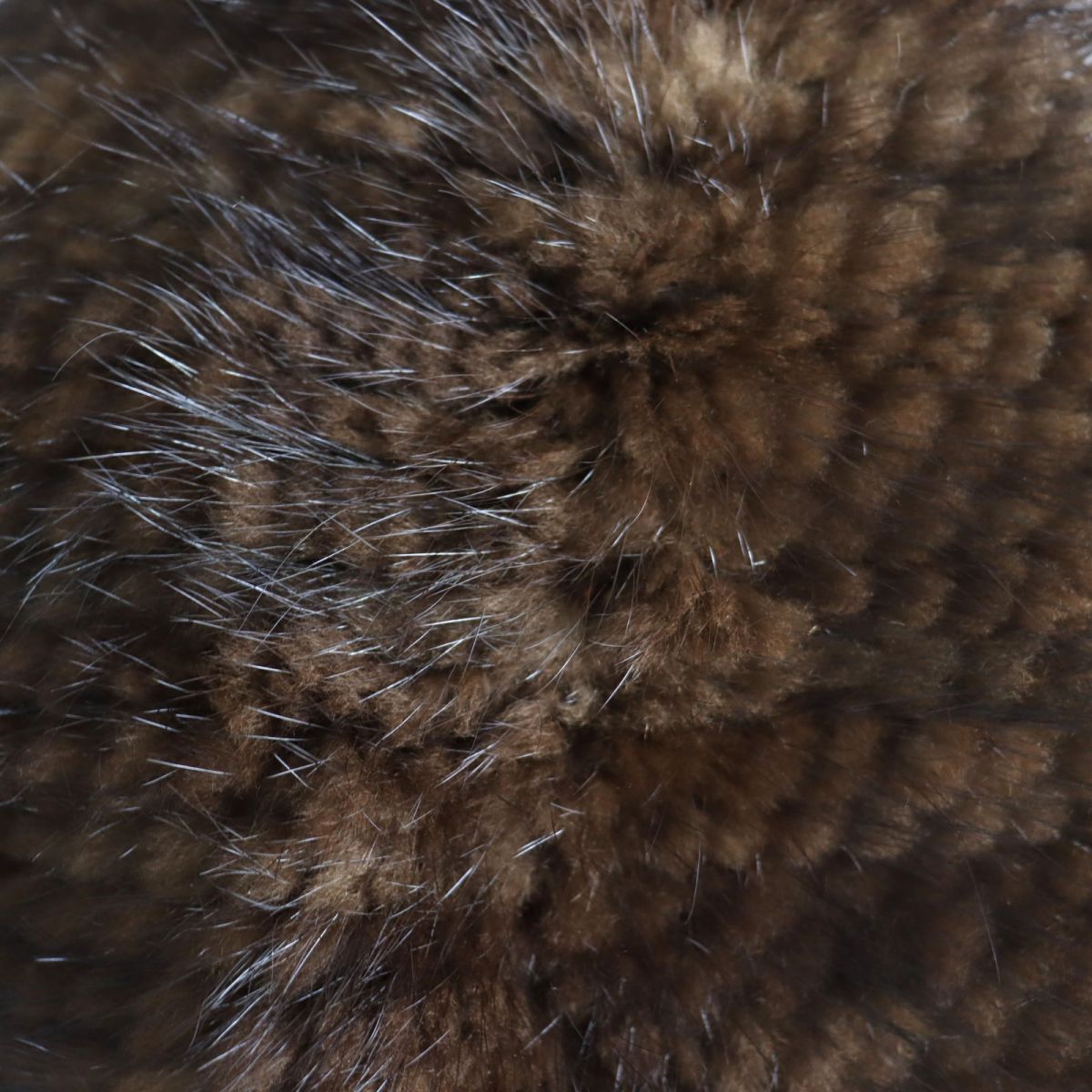 Mink Fringe Fur Shawl Dark Brown