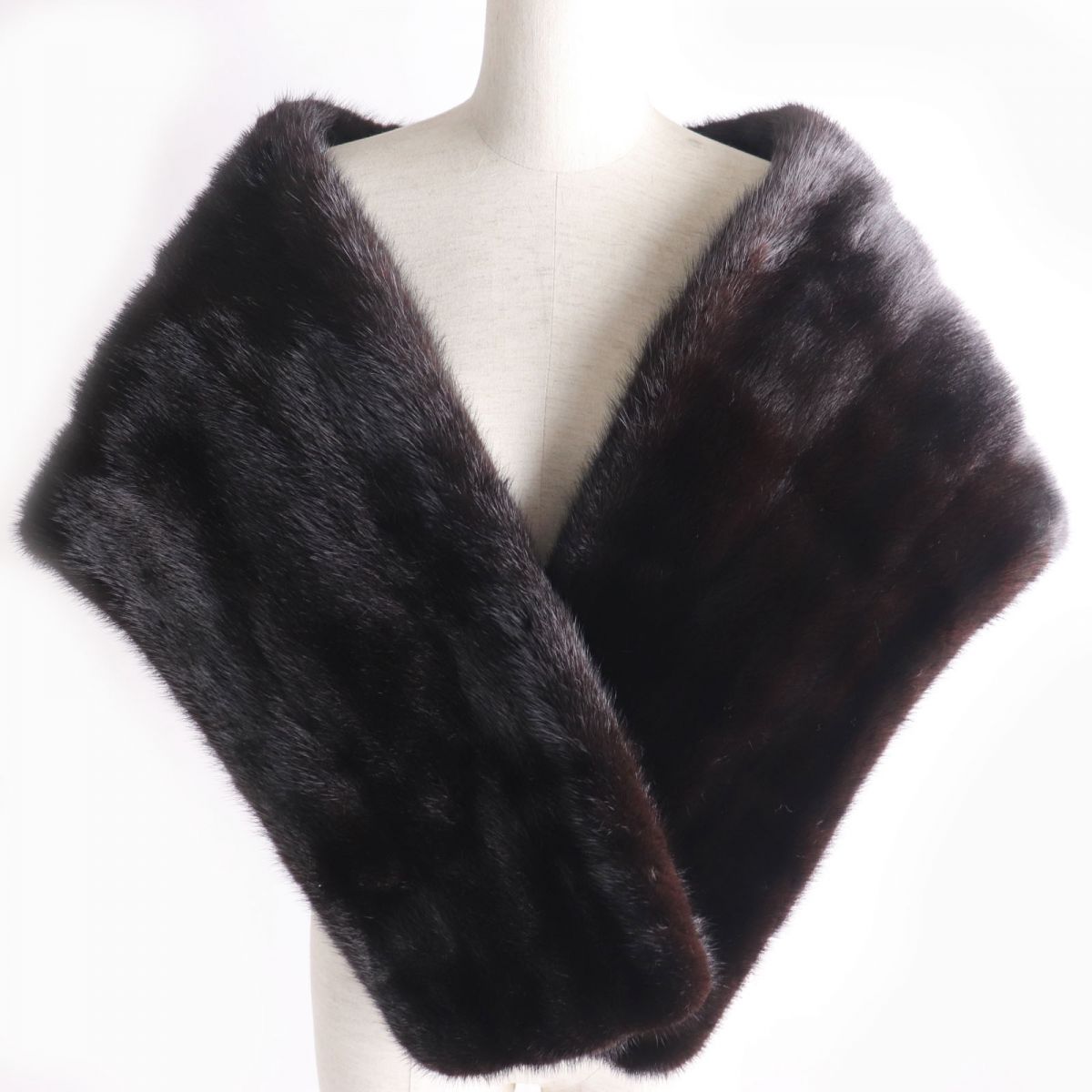 Mink Fur Shawl with Floral Embroidery