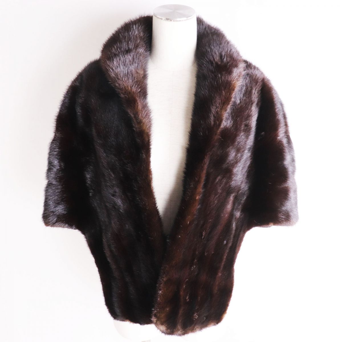 Mink Fur Shawl with Floral Embroidery