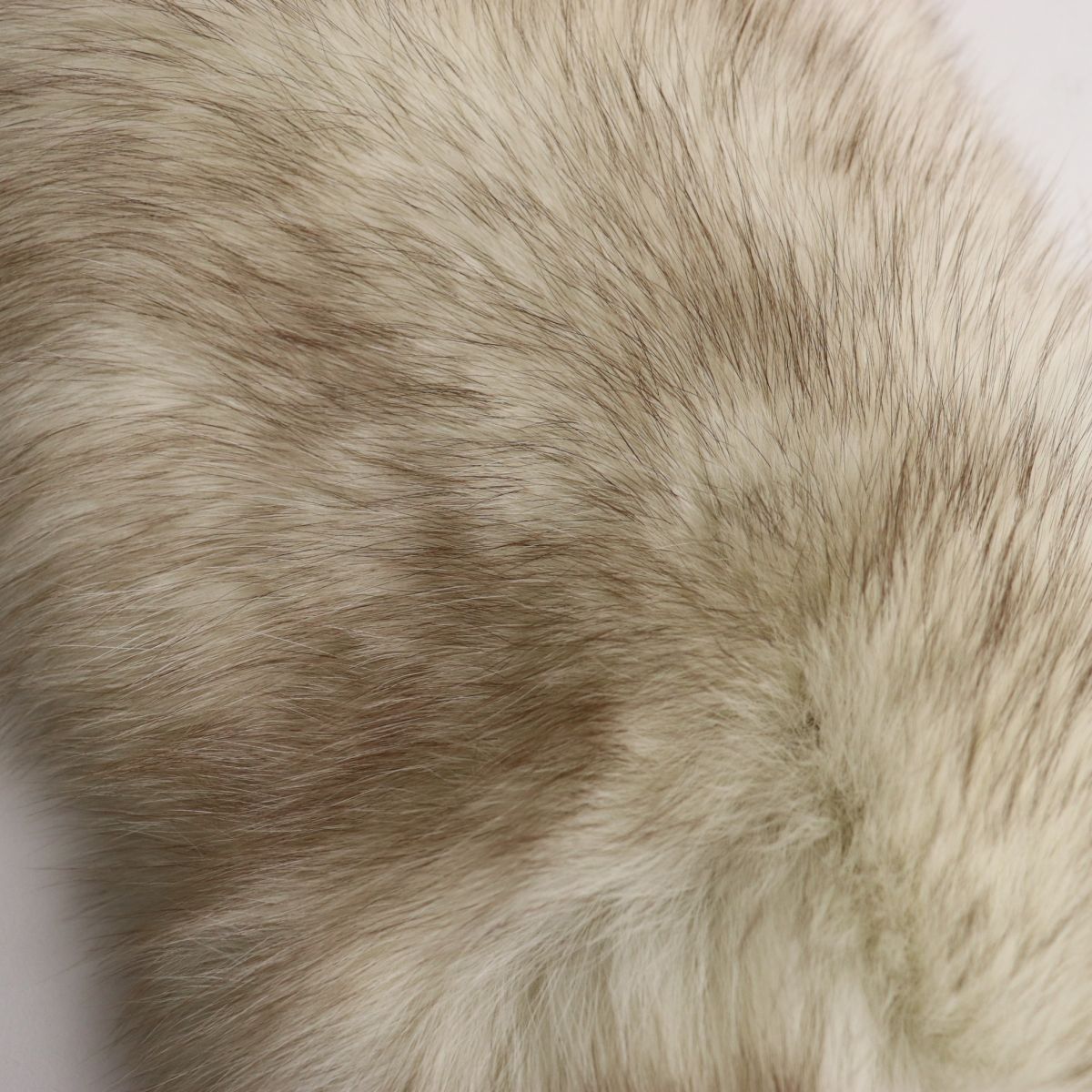 SAGA FOX Fur Tippet Shawl Stole Brown Ivory Set