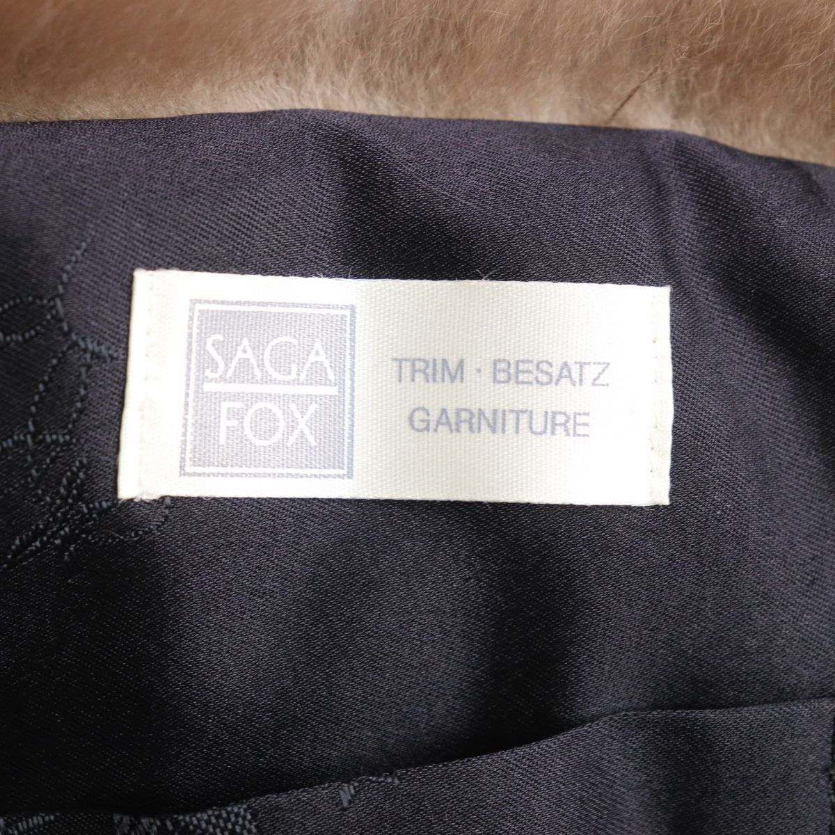 SAGA FOX Fur Tippet Shawl Stole Brown Ivory Set