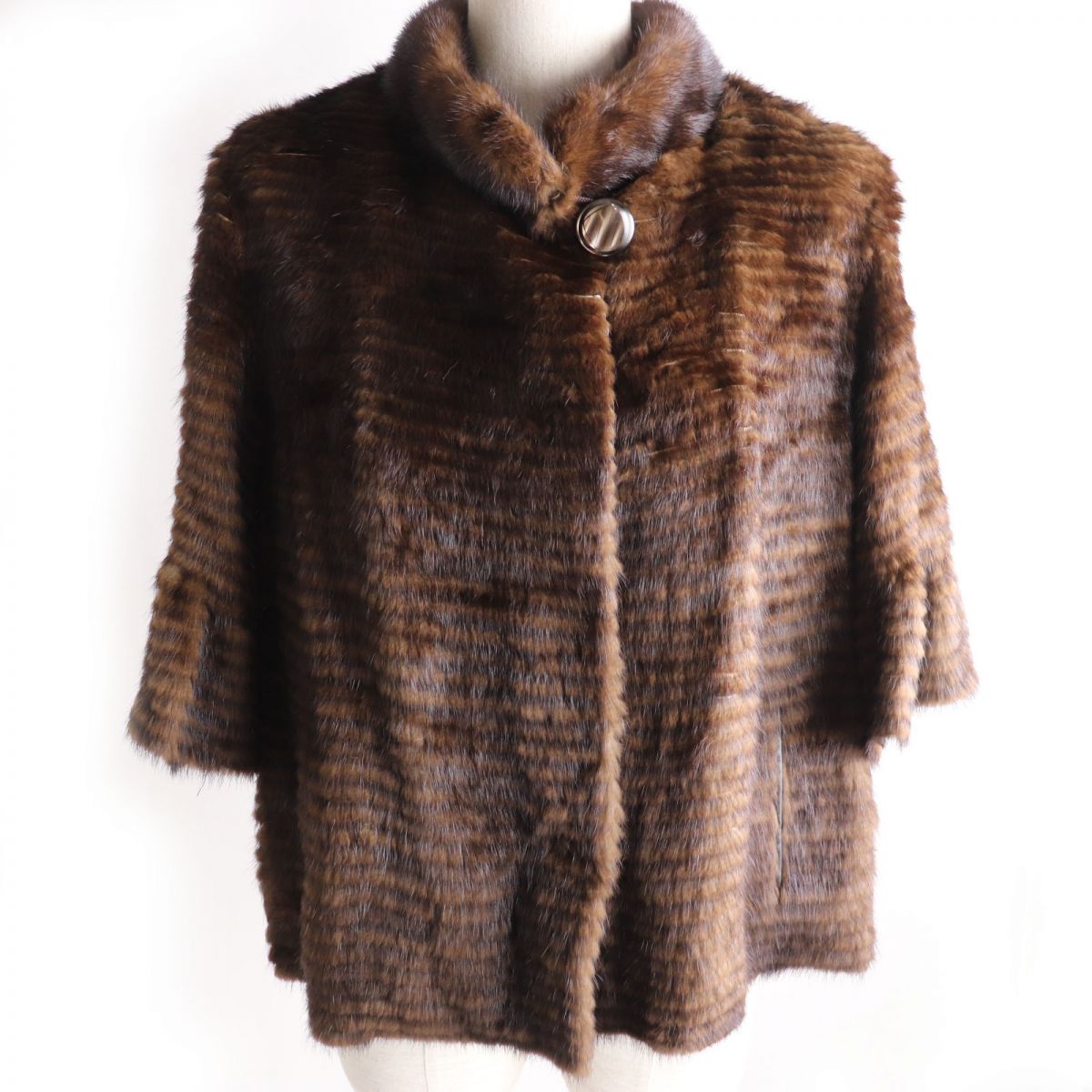 Mink Fur Coat Poncho, Brown, Genuine Fur