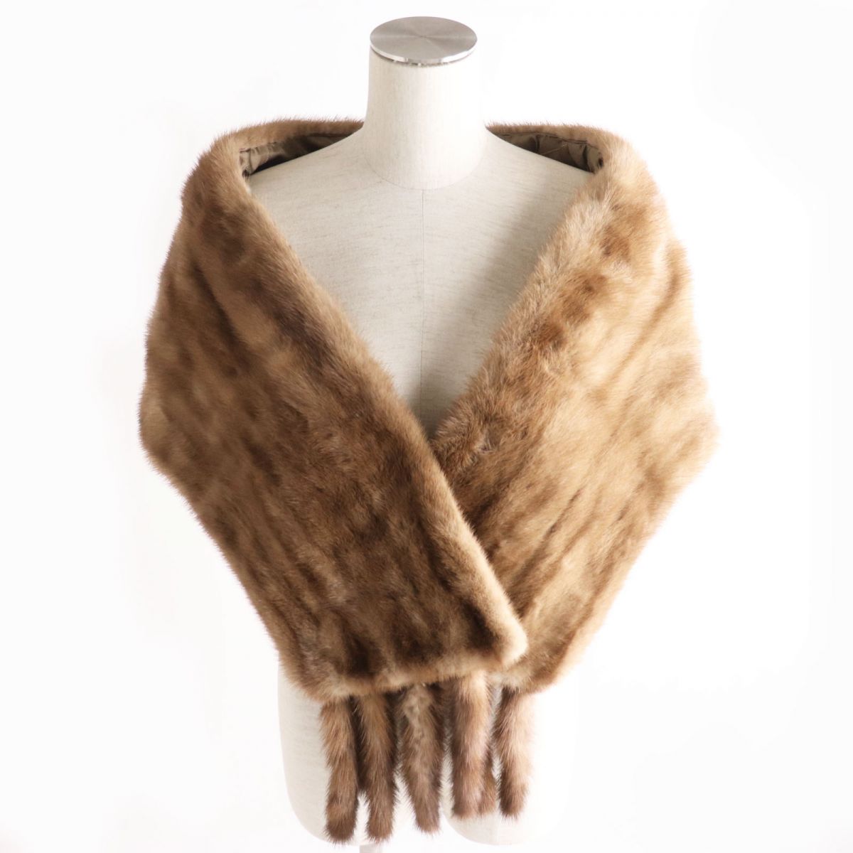 Mitsukoshi Mink Fur Shawl with Embroidered Lining