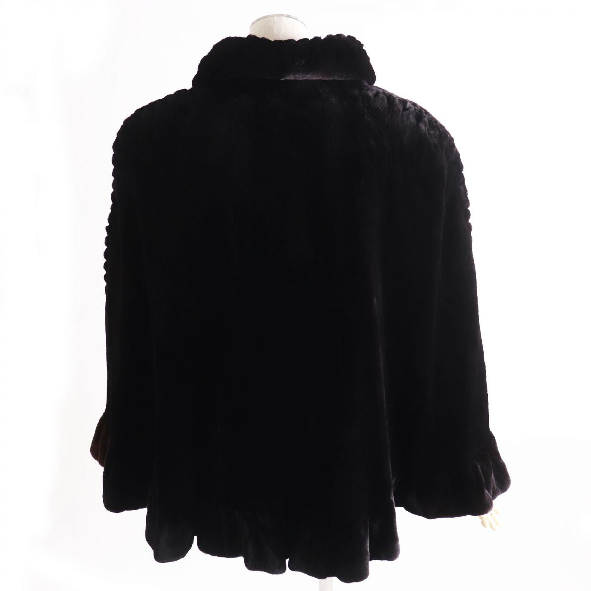 Guy Laroche Mink Fur Poncho Cape, Dark Brown