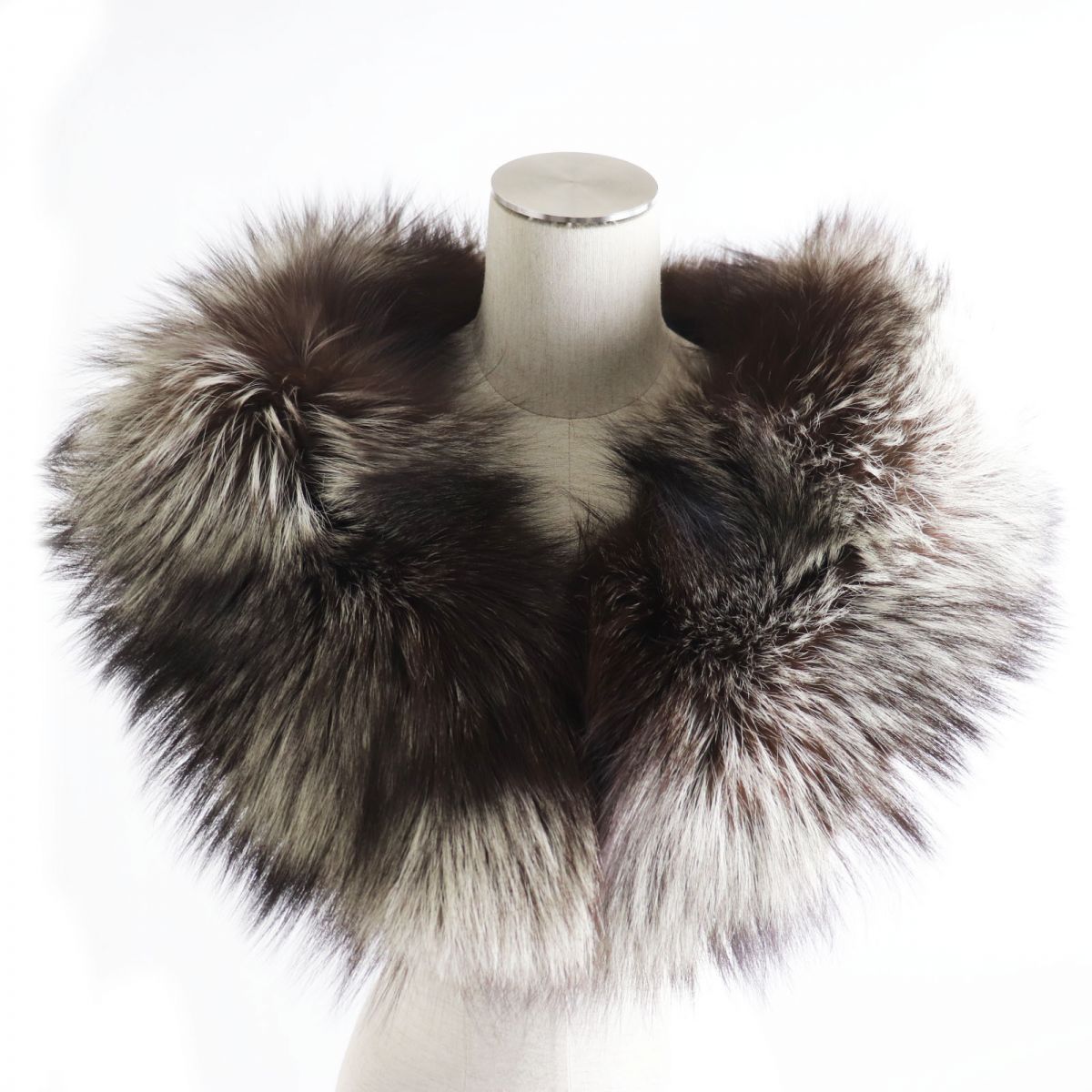 SAGA FOX Real Fur Shawl with Embroidery